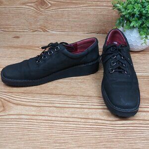 SALVATORE FERRAGAMO SPORT black suede oxford lace-up Women's shoe size 8